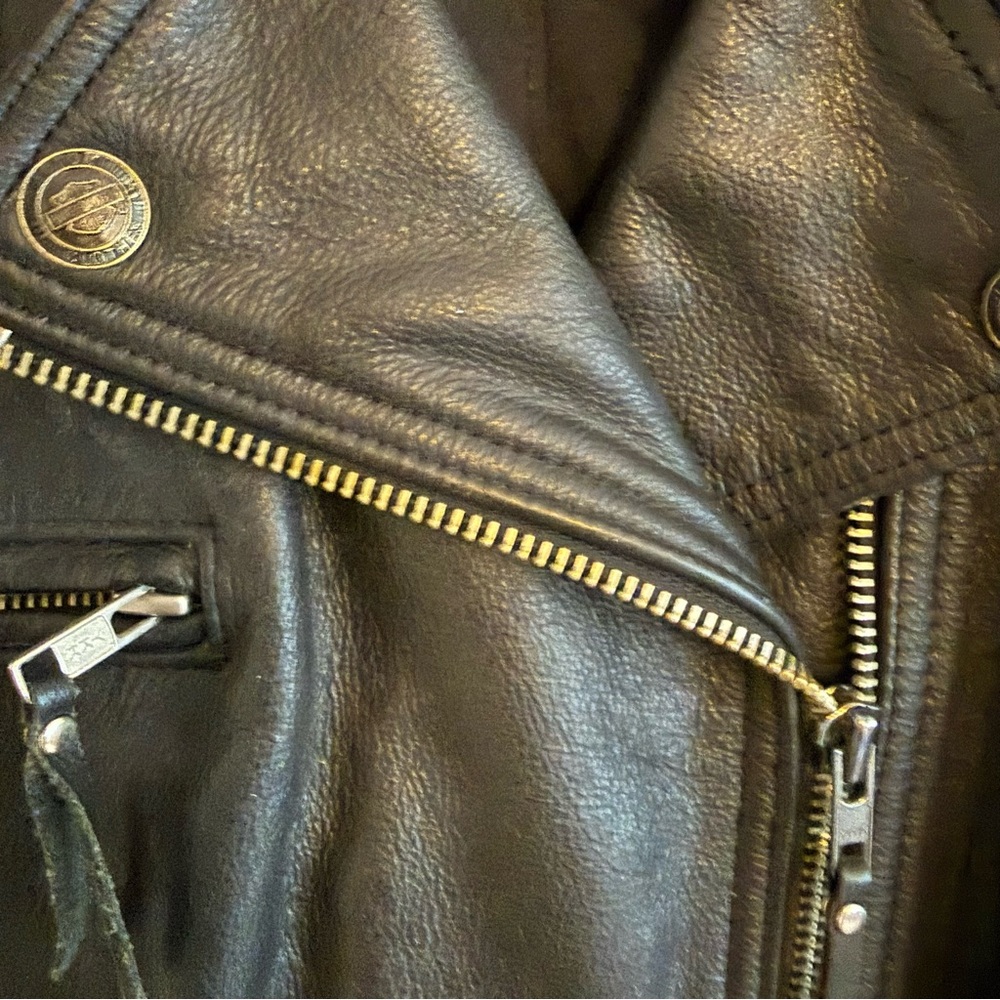 Vintage Harley Davidson Leather Jacket with Fringe Womens size Large - Picture 8 of 16